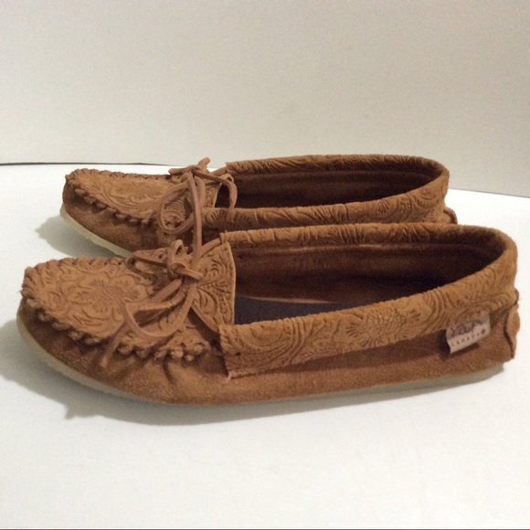 NWOT Laurentian Chief tooled suede leather moccasin - Picture 2 of 10